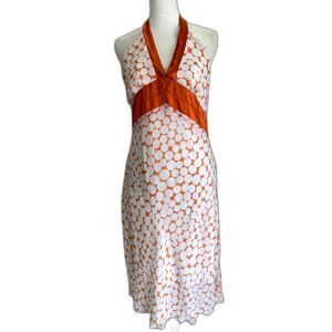 Jucsia Y2K slip dress babydoll polka dots summer orange casual women M